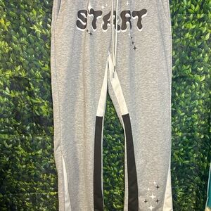 Gray Sweatpants with Black Accents